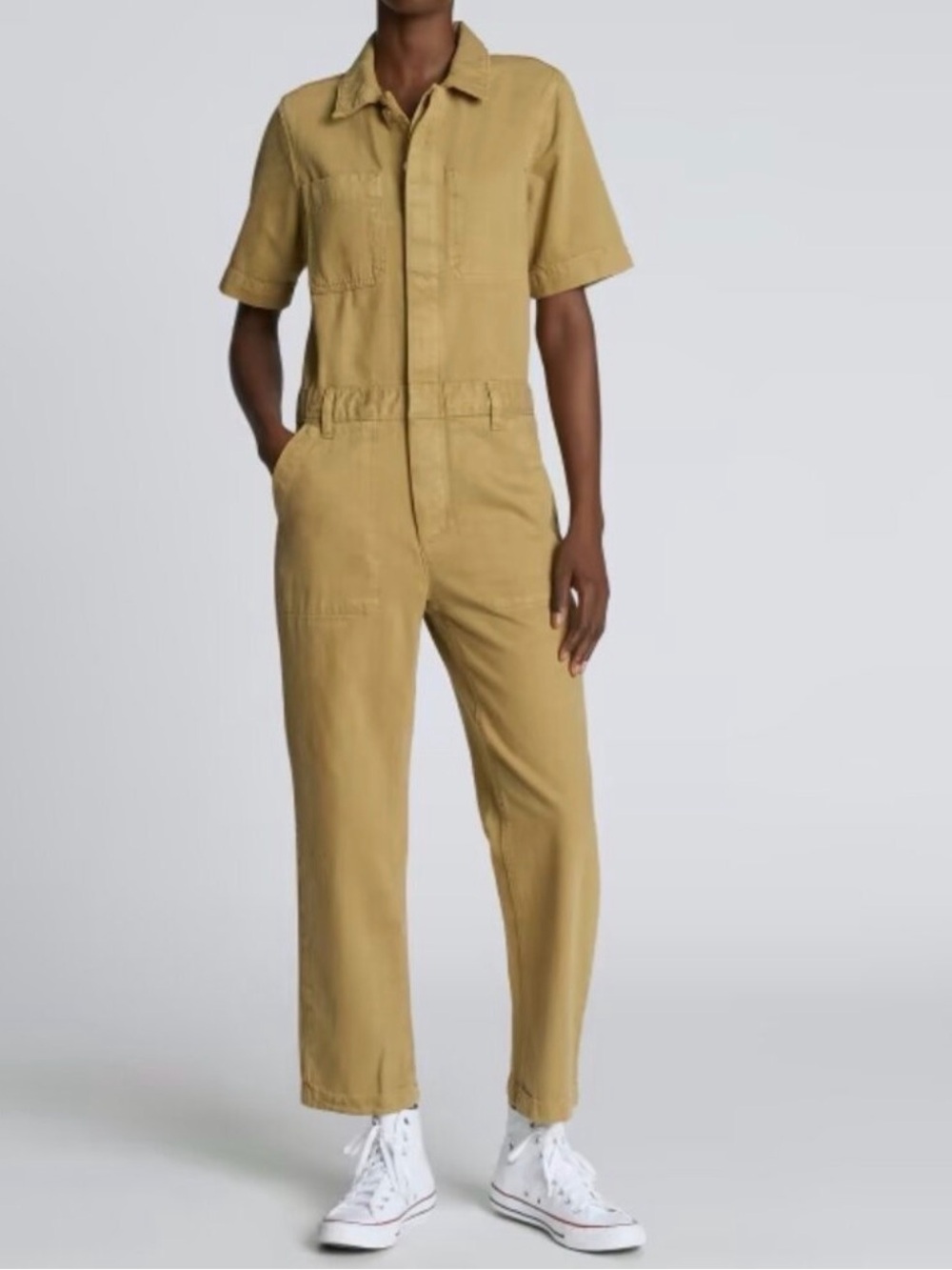 Everlane The Super Soft Summer Jean Denim Coverall Jumpsuit Fennel 4